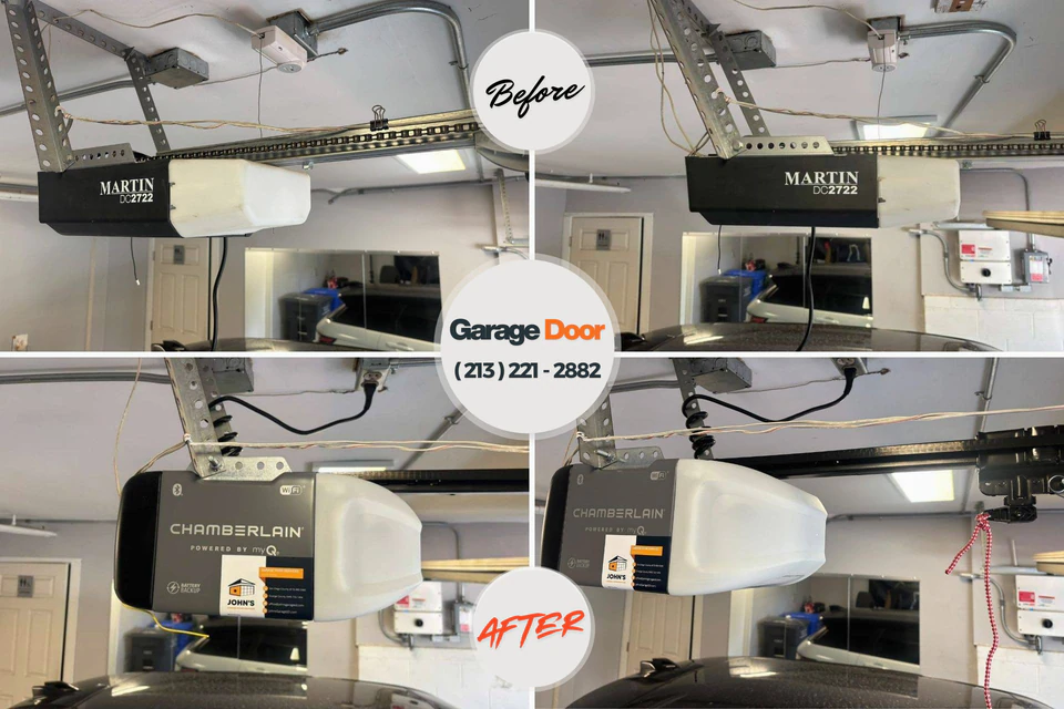 Before and after: garage door repair Manchester, WA